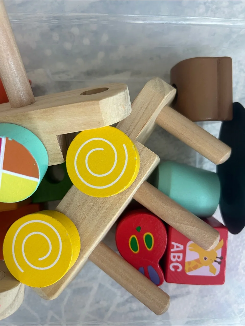 Wooden Animal Building Blocks Train Toy - Multicolor